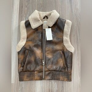 Ashley By 26 International faux Leather and Shearling Vest